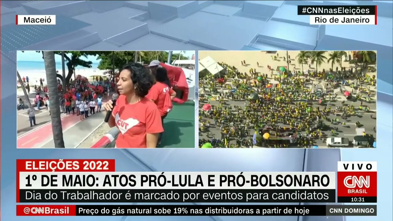 Maceió faz manifestação pró LULA e Rio de janeiro pro Bolsonaro