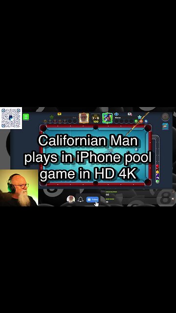 Californian Man plays in iPhone pool game in HD 4K 🎱🎱🎱 8 Ball Pool 🎱🎱🎱