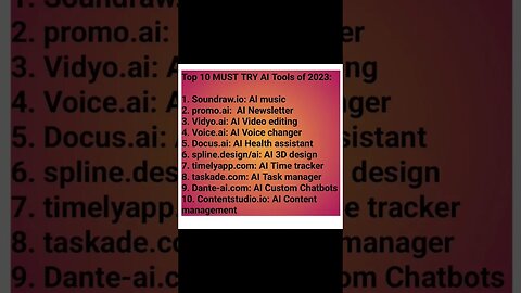 Top 10 MUST TRY AI Tools of 2023: