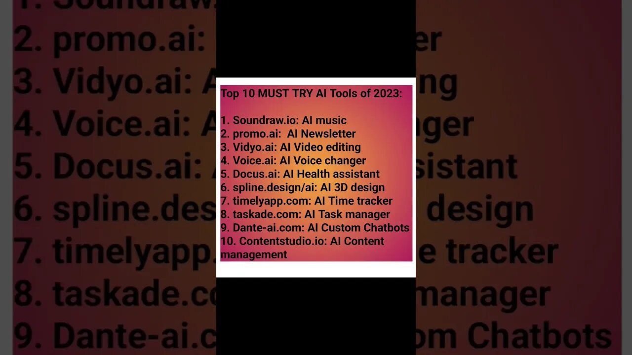 Top 10 MUST TRY AI Tools of 2023: