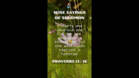 PROVERBS 13:18 | Wise Sayings of Solomon