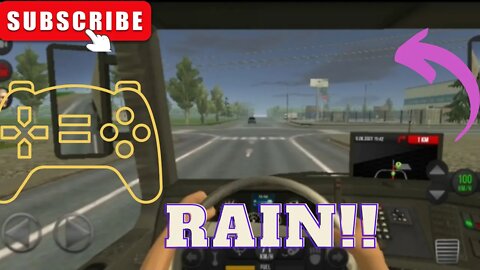 Truck Simulator 18 gameplay: Heavy Rain Fall Delivering Containers HD!!