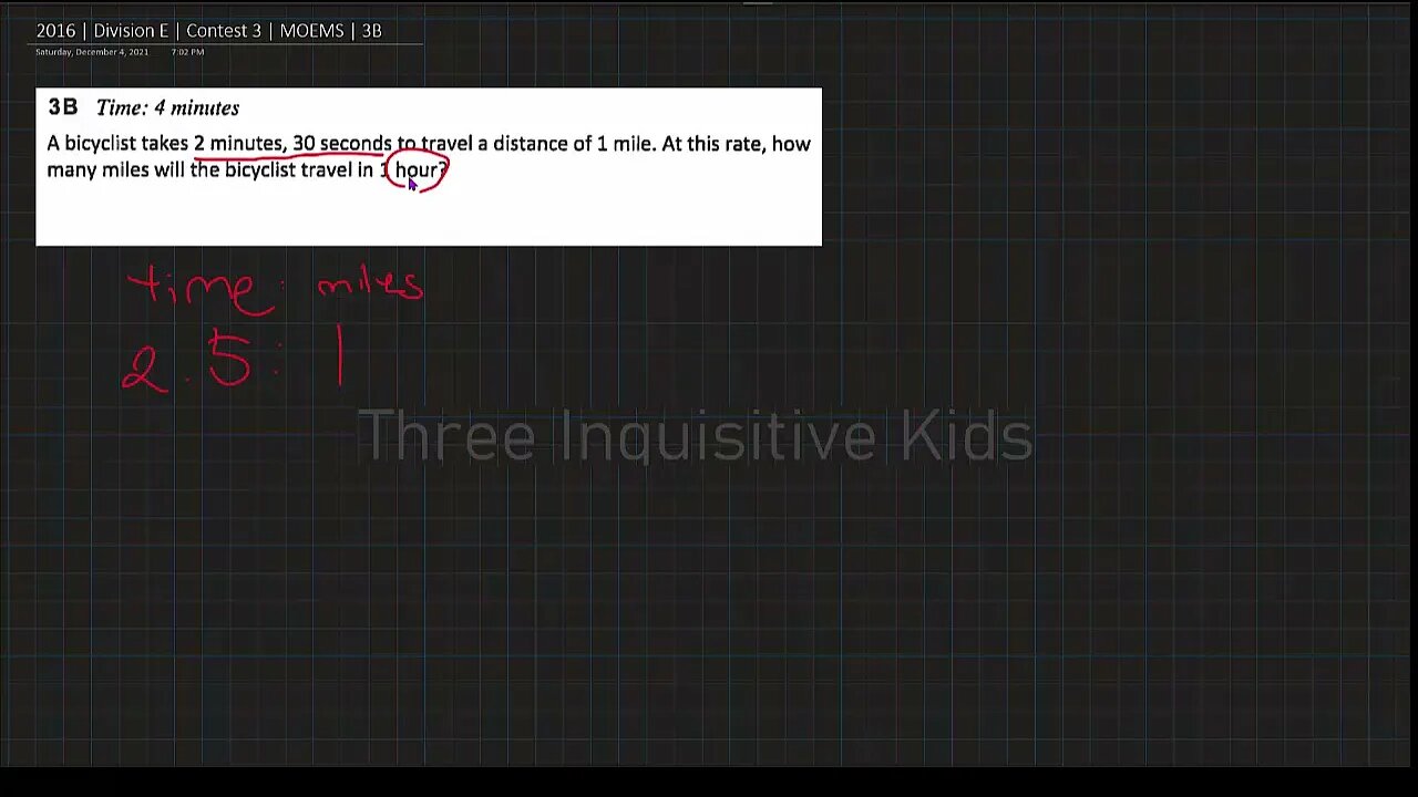 Math Olympiad for Elementary | 2016 | Division E | Contest 3 | MOEMS | 3B