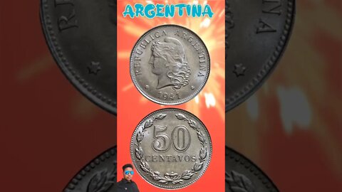 Argentina 50 Centavos 1941.#shorts #education #coinnotesz