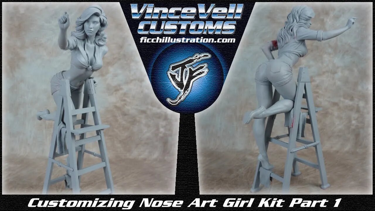 Customizing Nose Art Girl Kit Part 1 - Outfit, Head Swap & Ladder tweaks