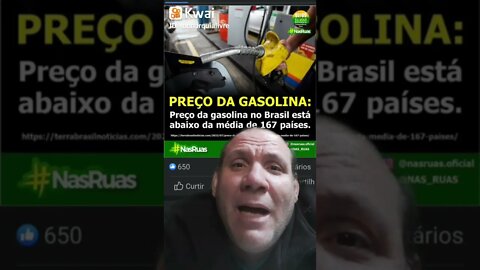 O preço da gasolina está abaixo da média de 167 países