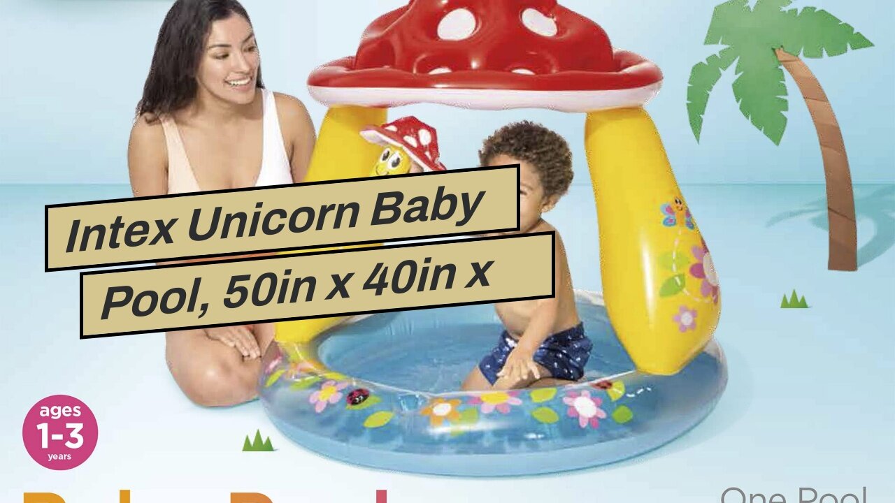 Intex Unicorn Baby Pool, 50in x 40in x 27in, for Ages 1-3