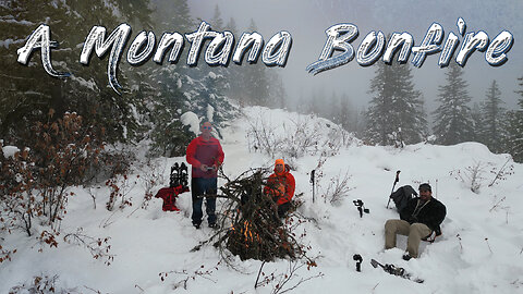 Winter Bonfire on a Montana Mountain