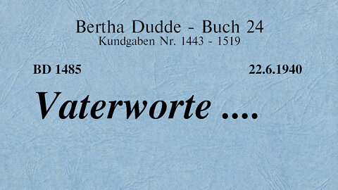 BD 1485 - VATERWORTE ....