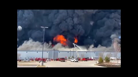 Massive fire at Walmart distribution center in Indianapolis.