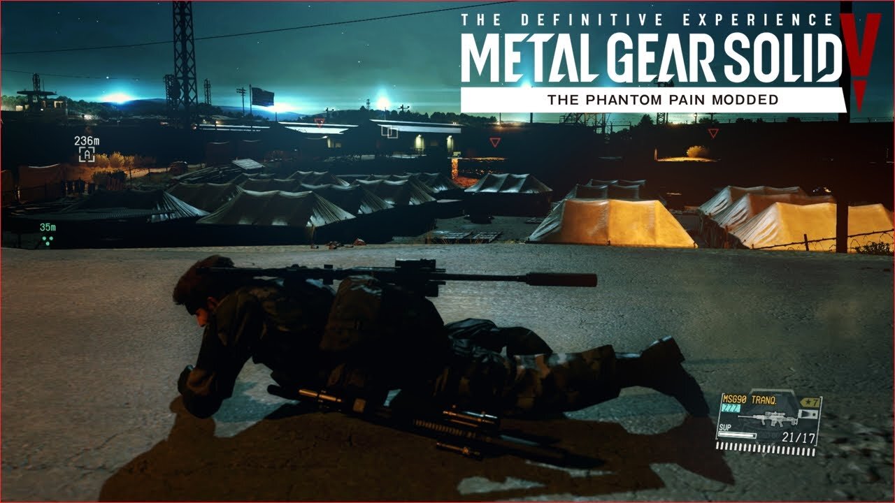 Camp Omega at Night (US Naval Prison Facility) in The Phantom Pain - Modded MGS 5