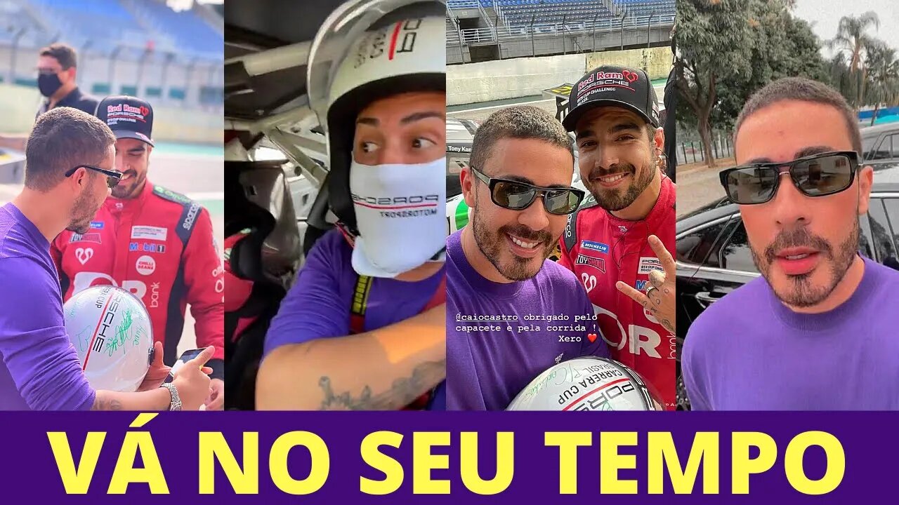 CARLINHOS MAIA NA PISTA DE INTERLAGOS COM CAIO CASTRO EM CARRO DE CORRIDA PELA PRIMEIRA VEZ