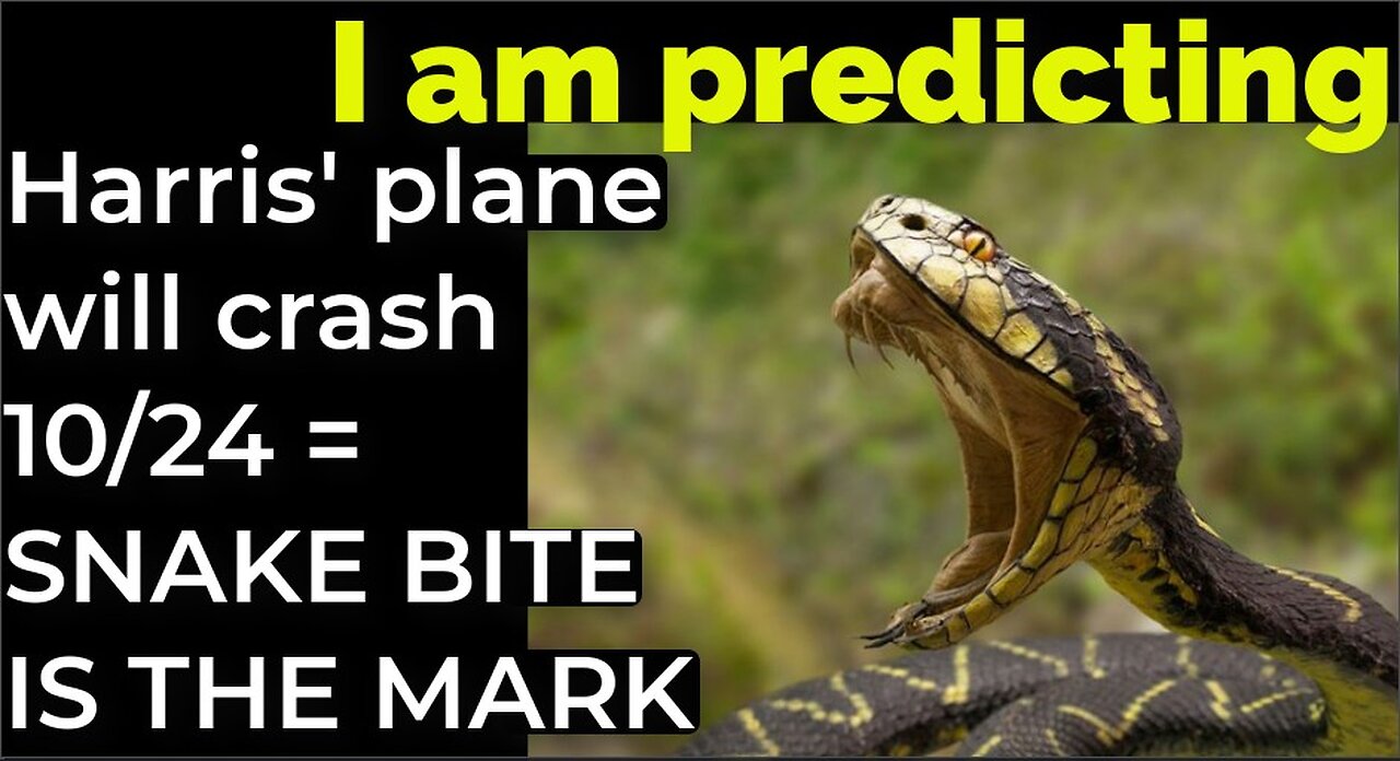 I am predicting: Harris' plane will crash on Oct 24 = SNAKE BITE IS THE MARK!