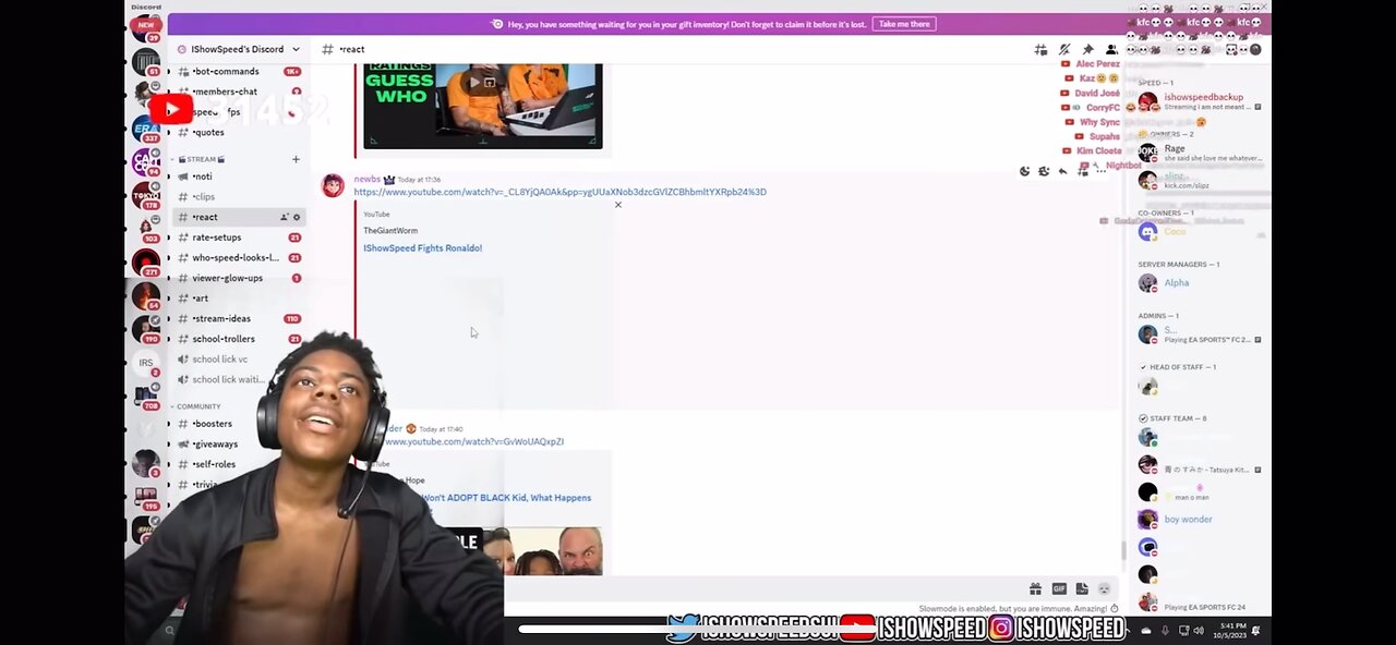 Ishowspeed reacting to fan art
