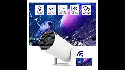 Portable Projector Small Straight Projector For Home Use 180 Degrees