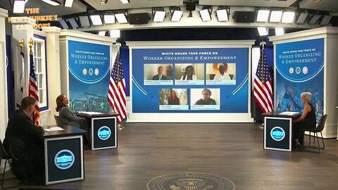 VP Harris substitutes on the stage while Biden is on his way to save the planet.