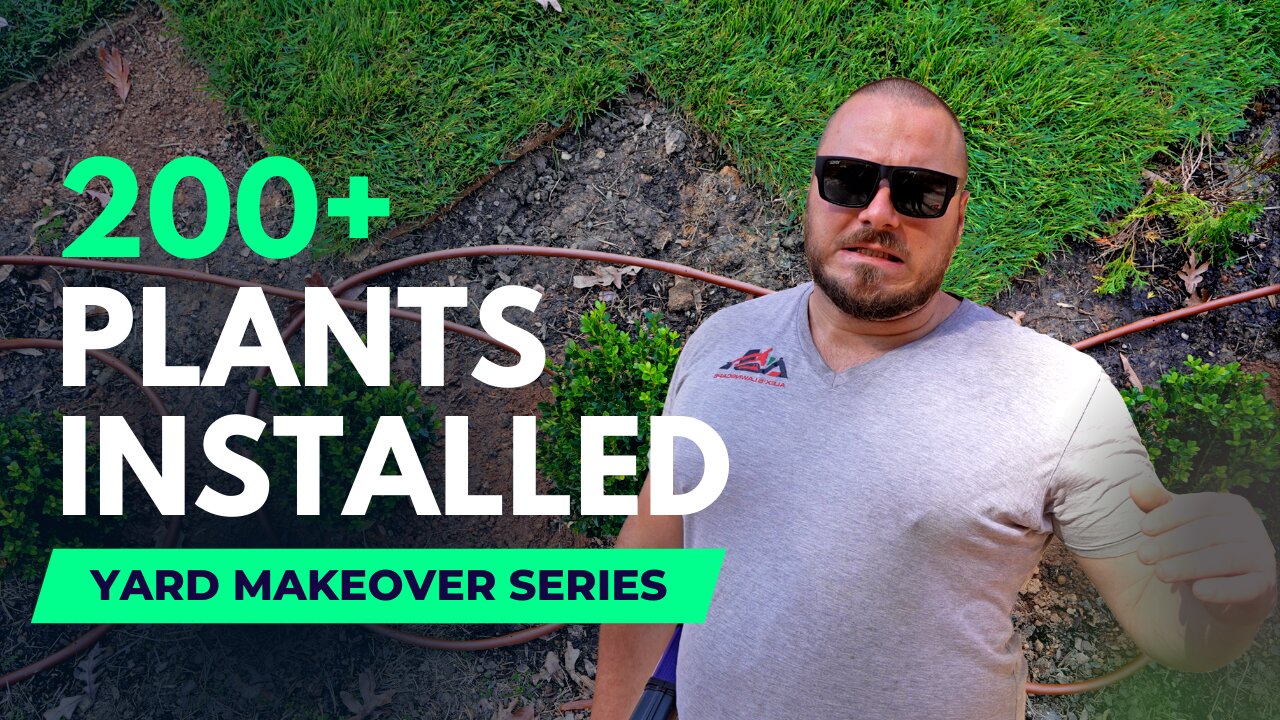 200 + Plants, 9 Tree Removals, Fescue Sod, Irrigation System. & Mulch | Yard Makeover Series