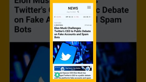 Elon Musk Challenges Twitter’s CEO to Public Debate #cryptomash @UnchainedPodcast @aantonop