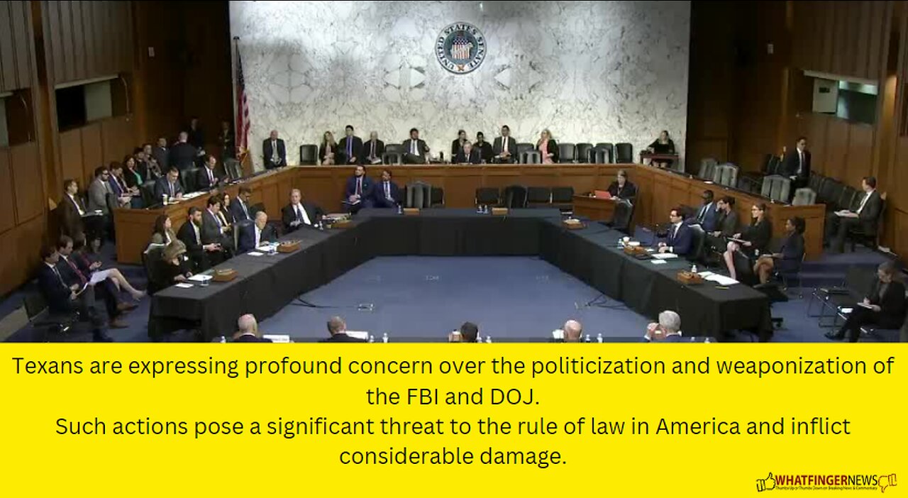 Texans are expressing profound concern over the politicization and weaponization of the FBI and DOJ.