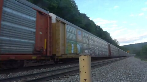 A long string of auto racks