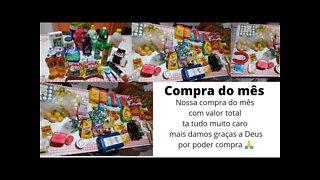 Compra do mês pra cinco pessoas+ Valor total.