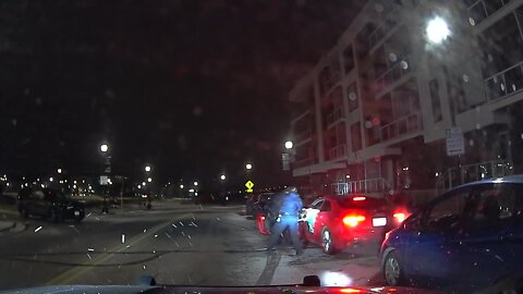 Dashcam video shows suspect hitting Oak Creek police officers with a car while fleeing