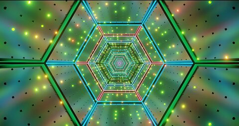 wireframe neon tunnel: enhance your space & mood in 4k 60fps