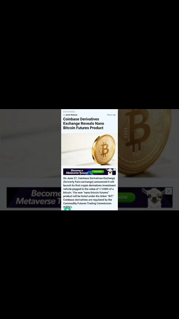 Coinbase Derivatives Exchange Reveals Nano Bitcoin Futures Product #cryptomash #ytshorts #cryptonews