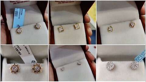 Latest Diamond Gold Ear Studs Designs with Price!! Diamond E