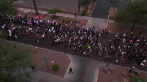 Hundreds march near Capitol one week after Supreme Court overturned Roe v Wade