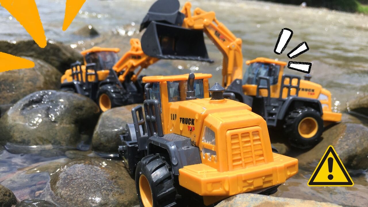 Construction Equipment Excavator Bulldozer Working Building New Road