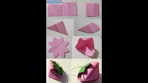 How make origami strawberry 🍓 candy