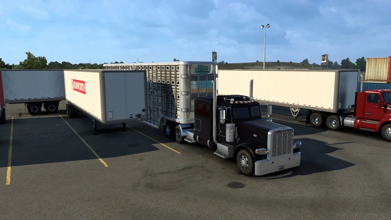 ATS Gameplay | Peterbilt 389 | Casper WY to Gillette WY | Cargo - Live Cattle 34,436lb