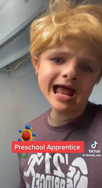 Baby Trump’s first day of school, yay!