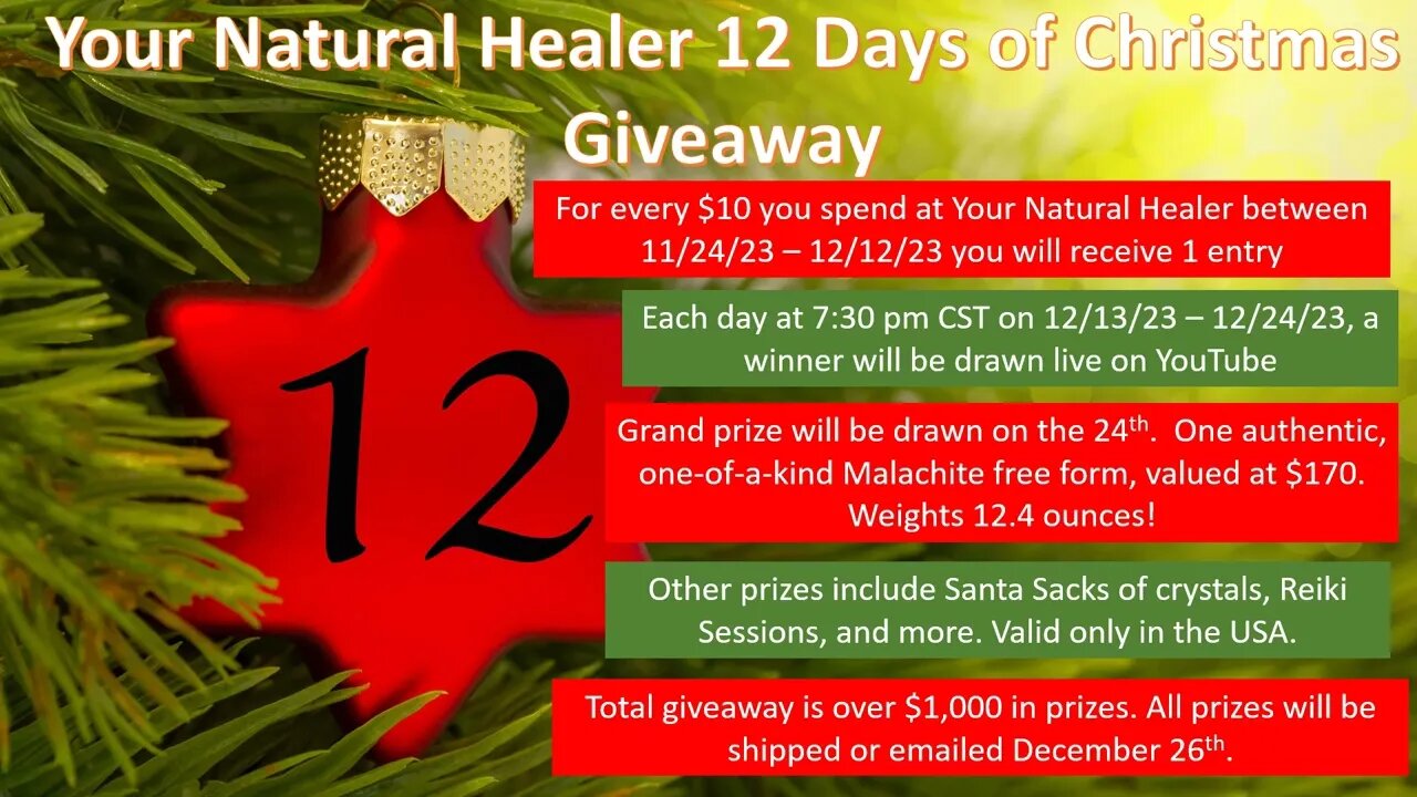 WIN A 12.4 OUNCE AUTHENTIC MALACHITE FREE FORM