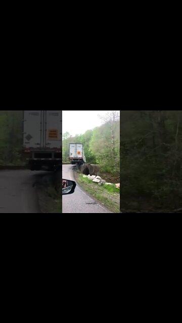 Truck hops a bridge #shorts