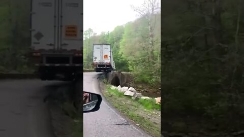 Truck hops a bridge #shorts