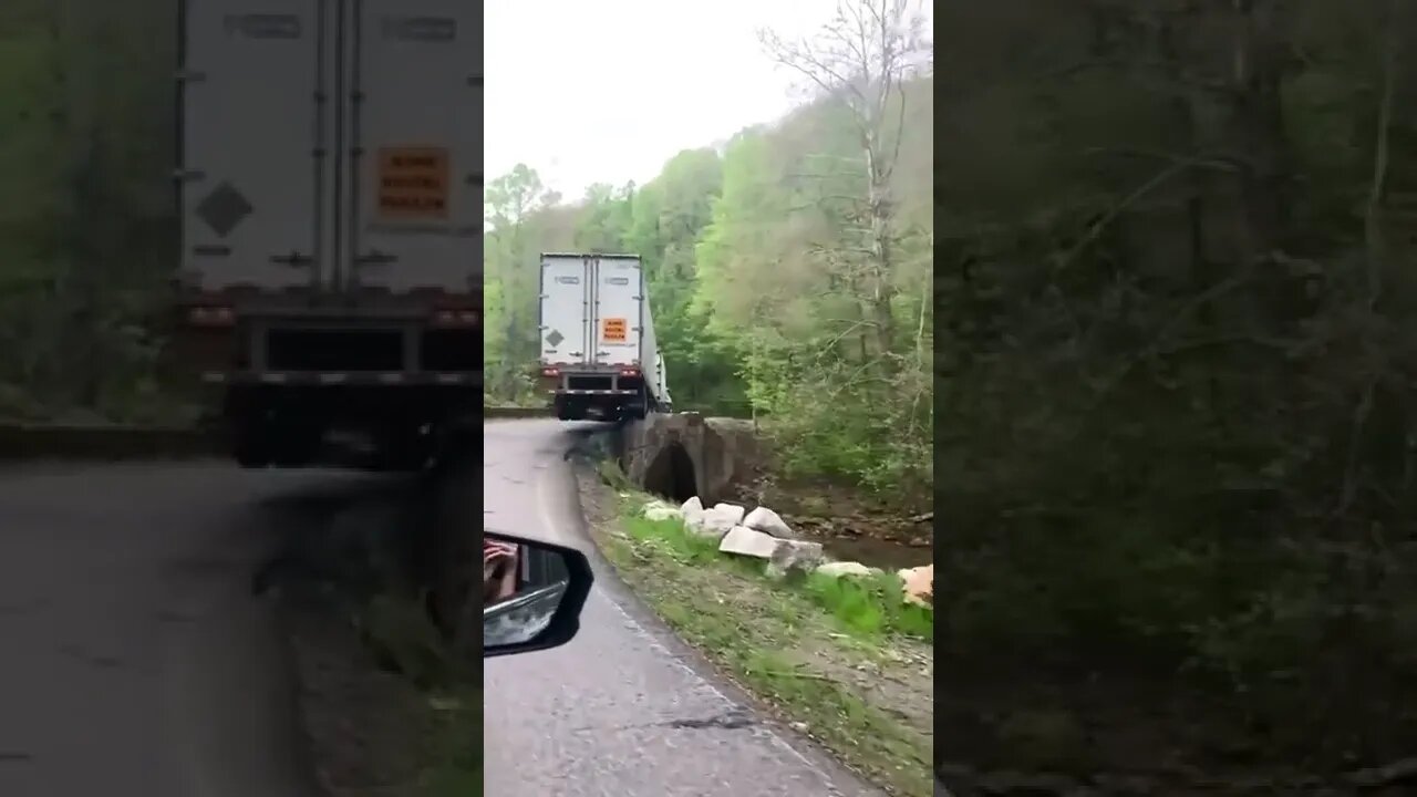 Truck hops a bridge #shorts