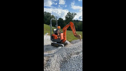 Little man working ￼ mini excavator