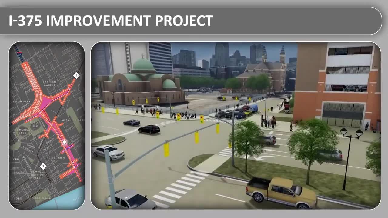 What's the future plan for I-375 in Detroit?