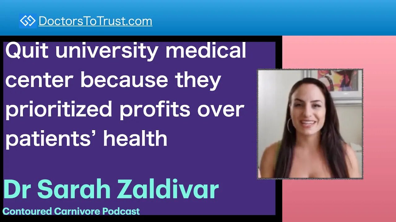 SARAH ZALDIVAR 1 | Quit university medical center: they prioritized profits over patients’ health