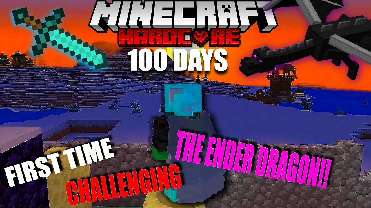 Minecraft Hardcore 100 Days: First Time NOOB Ever Defeats the Ender Dragon!