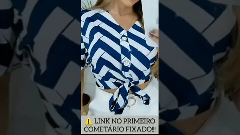 Blusa Feminina Manga Curta Estampada De Amarração/@shopee