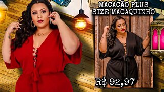 Macacão Plus size Macaquinho Leve Blogueira Luxo Manga Morcego!