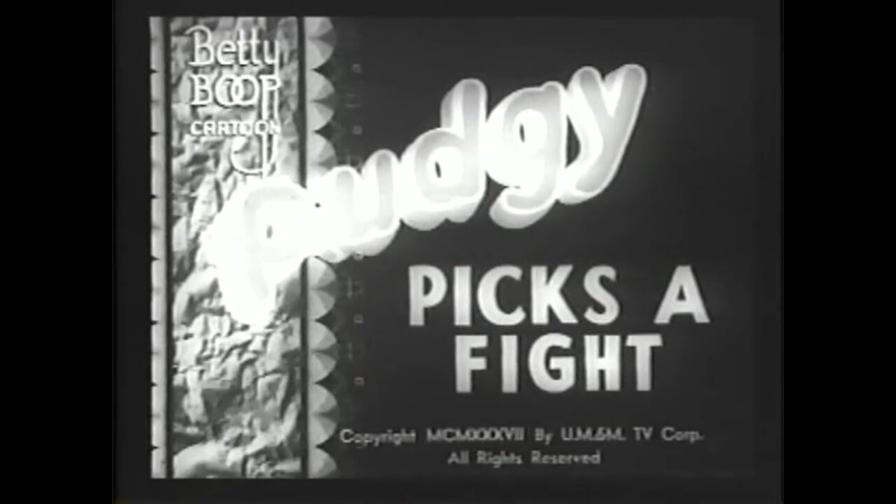 "Pudgy Picks a Fight!" (1937 Original Black & White Cartoon)