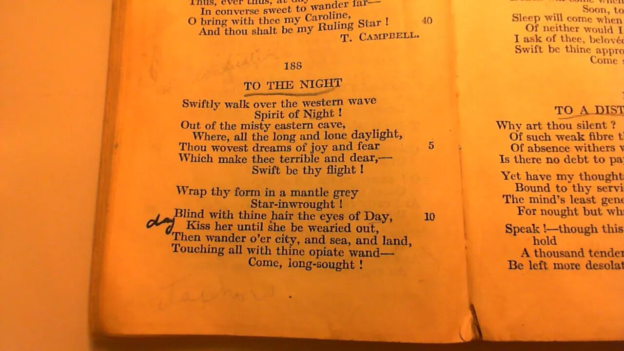 To The Night - P. B. Shelley