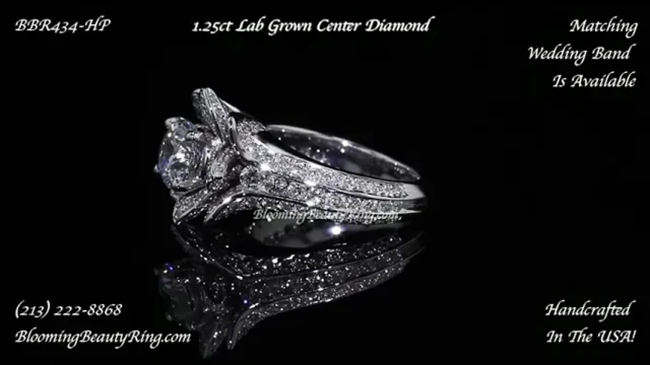 High Polish Large Original Blooming Beauty Ring BBR434-HP With Lab Grown Diamond