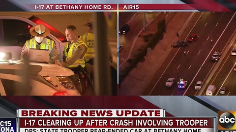 I-17/Bethany Home reopens after DPS trooper involved in crash