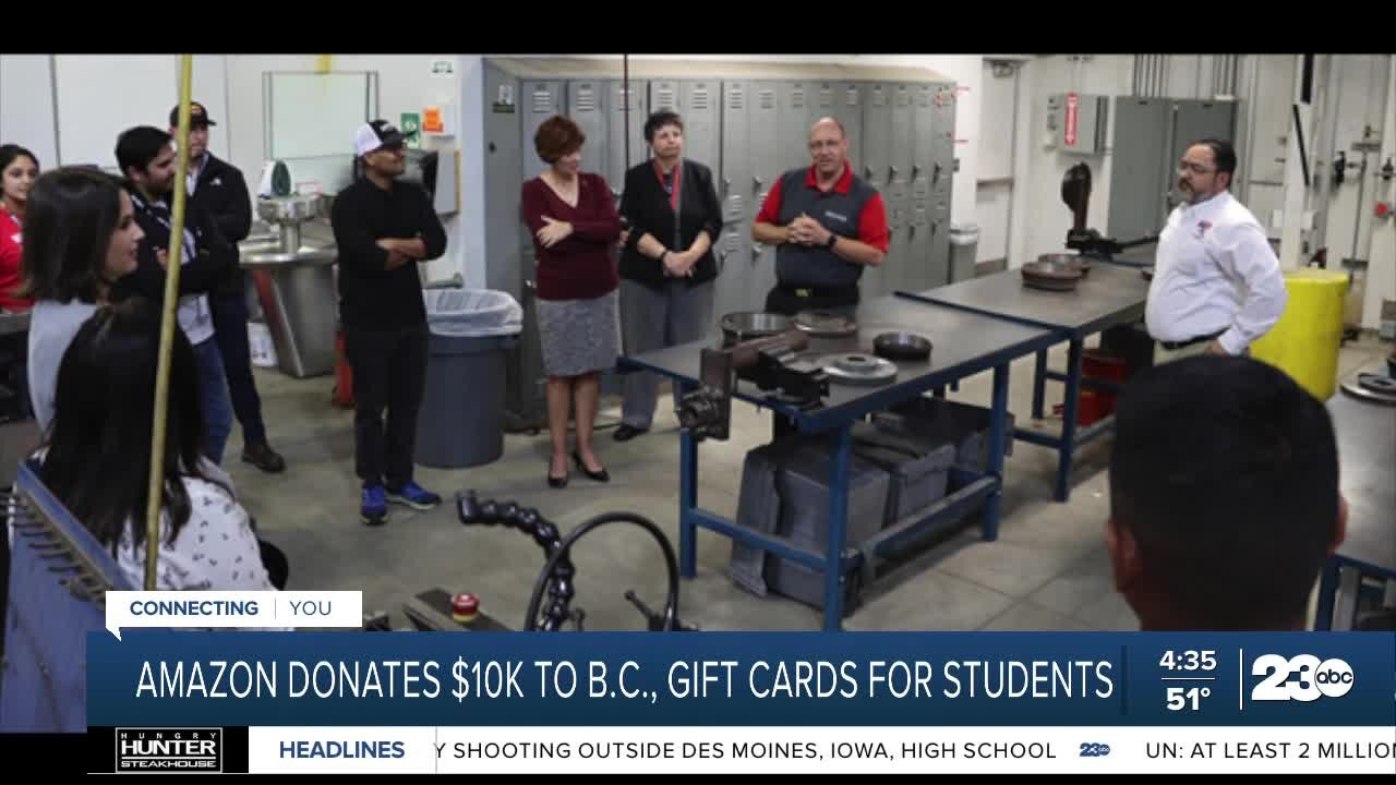 Amazon donates $10,000 to Bakersfield College Foundation, gift cards to students