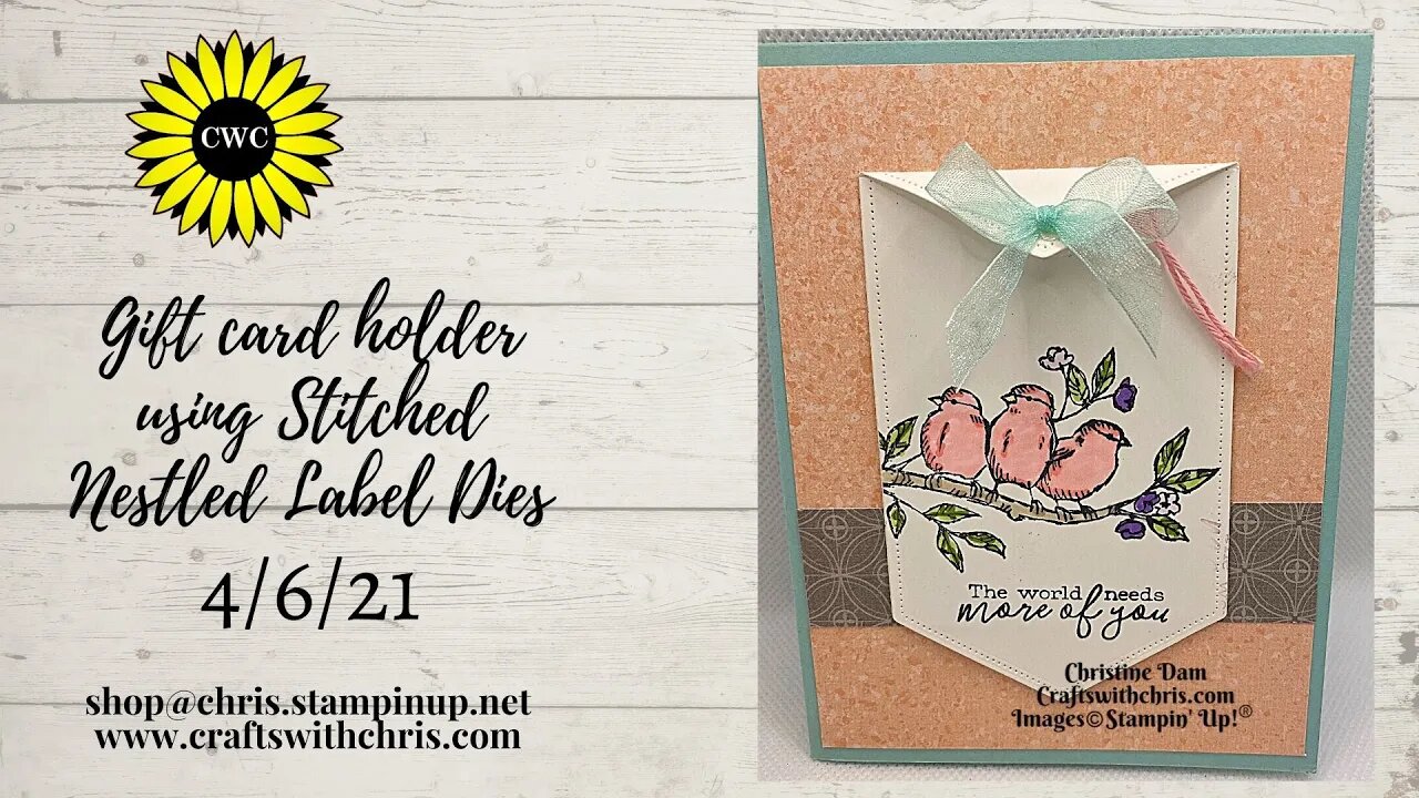Gift card holder made with Stitched Nesting Label Dies